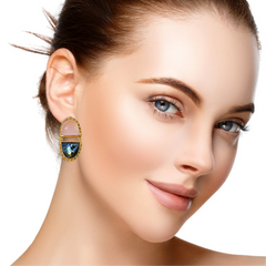 Gold plated labradorite gemstone Earring