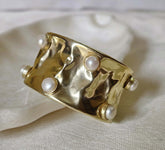 18 K Gold Plated Gemstone cuff Bangle