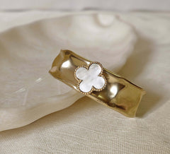 18 K Gold Plated Gemstone cuff Bangle