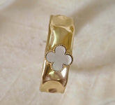 18 K Gold Plated Gemstone cuff Bangle