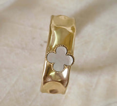 18 K Gold Plated Gemstone cuff Bangle