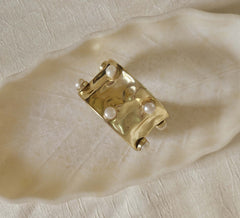 18 K Gold Plated Gemstone cuff Bangle