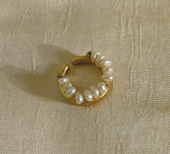 18K Gold Plated Pearl Ring