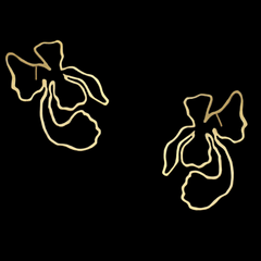 Gold plated Hammered leaf Handmade Stud Earrings SKU6343