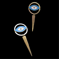Gold plated Designer Protective Evil Eye Drop and Dangle Earring SKU6119
