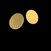Gold plated Hammered circle Handmade Stud Earrings SKU6352