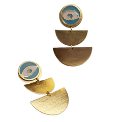 Gold plated Designer Protective Evil Eye Drop and Dangle Earring SKU6115