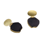 Gold plated Statement Black Drop and Dangle Earrings SKU6432