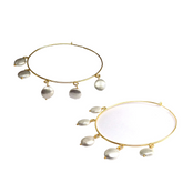 Gold plated Designer White Pearl of Big Hoops Earring SKU6118