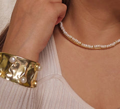 18 K Gold Plated Gemstone cuff Bangle