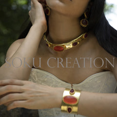 Gold plated Designer Gemstone Jewelry Set