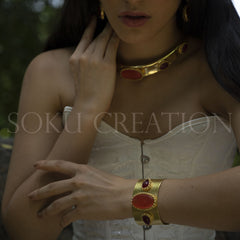 Gold plated Designer Gemstone Jewelry Set