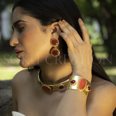 Gold plated Designer Gemstone Jewelry Set