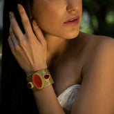 Gold plated Designer Gemstone Cuff SKU7638