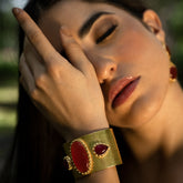 Gold plated Designer Gemstone Cuff SKU7638