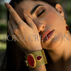 Gold plated Designer Gemstone Jewelry Set