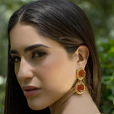 Gold plated Designer Gemstone Earrings