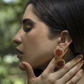 Gold plated Designer Gemstone Earrings