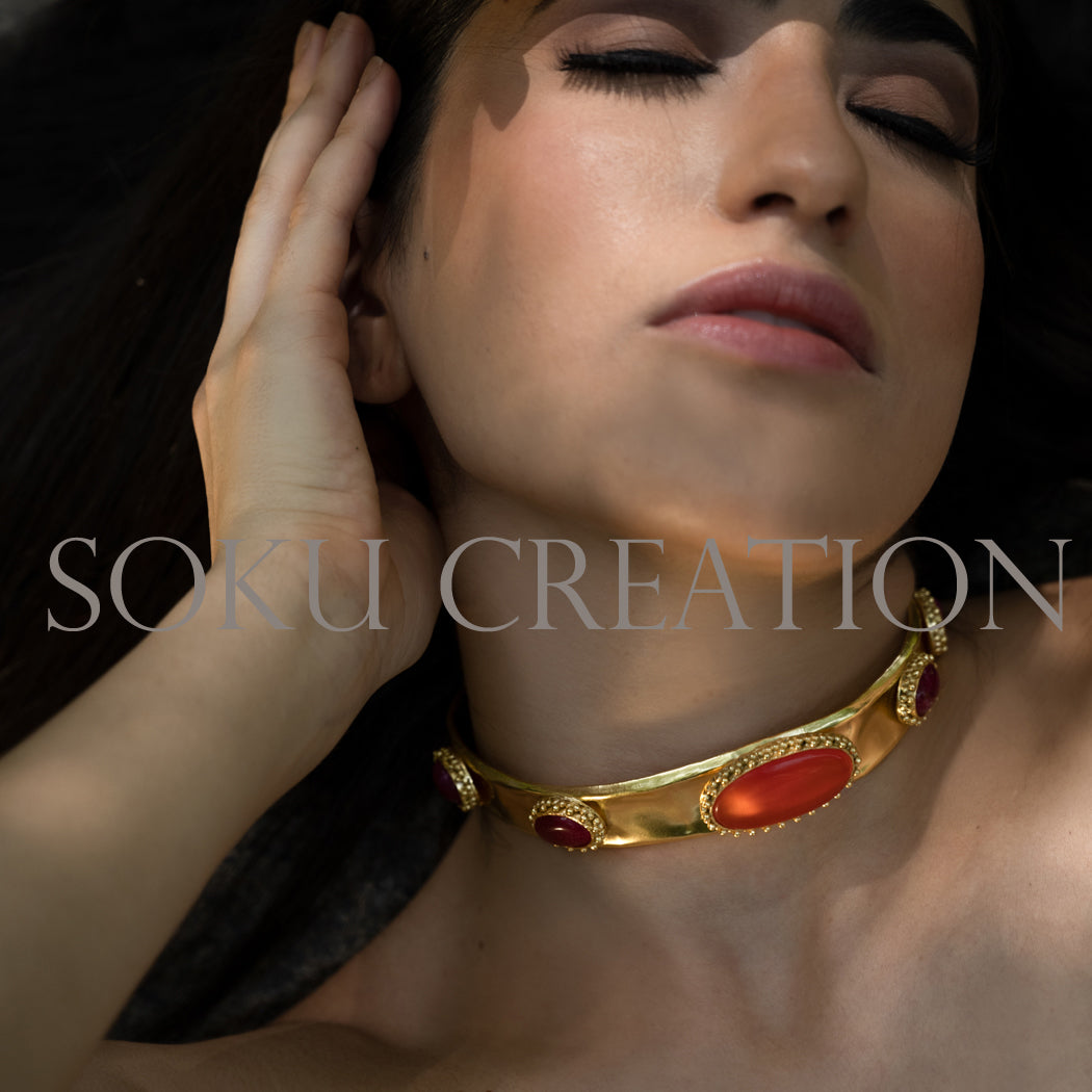 Gold plated Designer Gemstone Choker