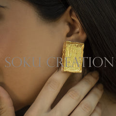 Gold Plated Texture Design of Pendant Necklace Earring and Ring SKU7346
