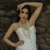 Gold plated Unique Designer Pearl Jewelry Set
