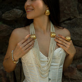 Gold plated Unique Designer Pearl Jewelry Set