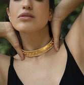 Gold Plated Unique Twisted Wire Contemporary Choker SKU6772
