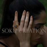 Gold plated Unique Designer Gemstone Ring