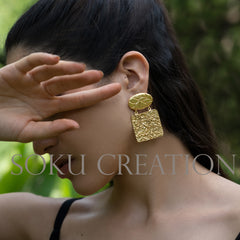 Gold plated Designer Textured Jewelry Set