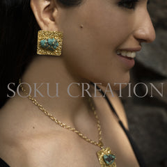 Gold plated Designer Gemstone Jewelry Set