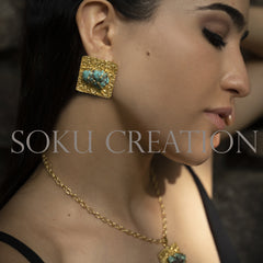 Gold plated Designer Gemstone Jewelry Set