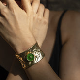 Gold plated Designer Hammered Design of Cuff Bangle