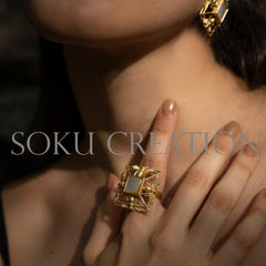 Gold plated Designer Gemstone Jewelry Set