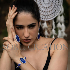 Gold plated Unique Design Monalisa Stone of Drop and Dangle Earring Bracelet and Ring