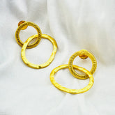 18k gold plated gemstone stud Earring