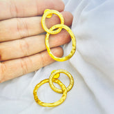 18k gold plated gemstone stud Earring