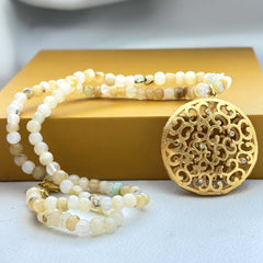 18K Gold Plated Gemstone Filigree Pendant Necklace