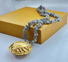 18K Gold Plated Gemstone Filigree Pendant Necklace