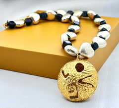 Silver and Black Beads SOKU#7804