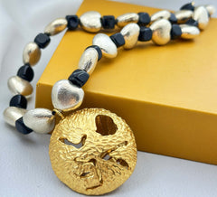 Silver and Black Beads SOKU#7804