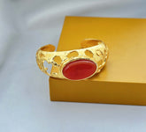 18 K Gold Plated Gemstone Cuff Bangle