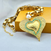 18K Gold Plated Betel leaf Design Link Chain Necklace