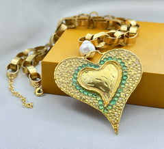 18K Gold Plated Betel leaf Design Link Chain Necklace