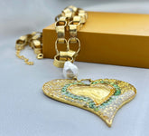 18K Gold Plated Betel leaf Design Link Chain Necklace