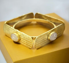 18 K Gold Plated Gemstone Bangle
