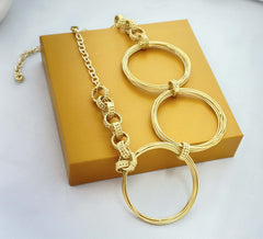 18K Gold Plated Wire Link Necklace
