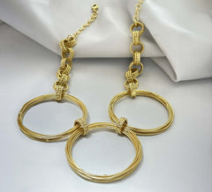 18K Gold Plated Wire Link Necklace