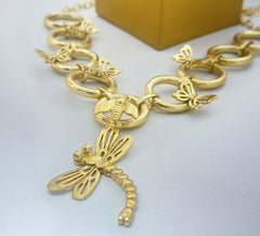 18K Gold Plated Fly Design Necklace
