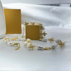 Golden Bee and Baroque Pearl Waist Belt