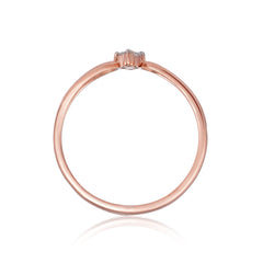 92.5 Sterling Silver gold plated zirconia ring